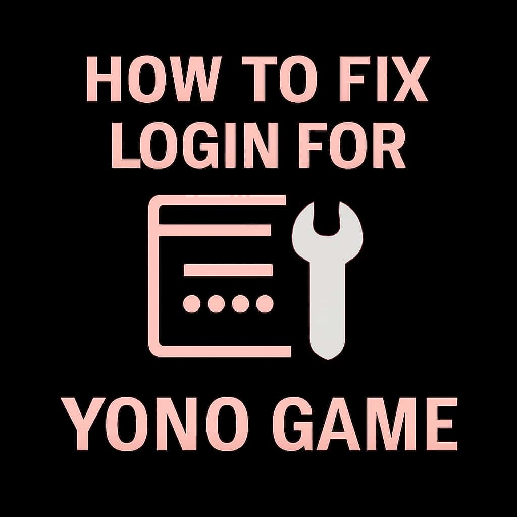 Badge concept for Yono Game login issues guide.