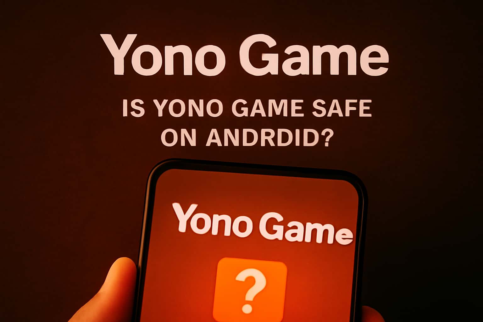 Informational scene about the safety of Yono Game on Android.