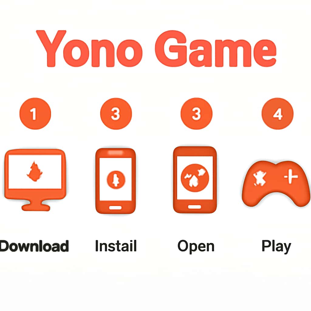 An illustration explaining the installation process for Yono Game.