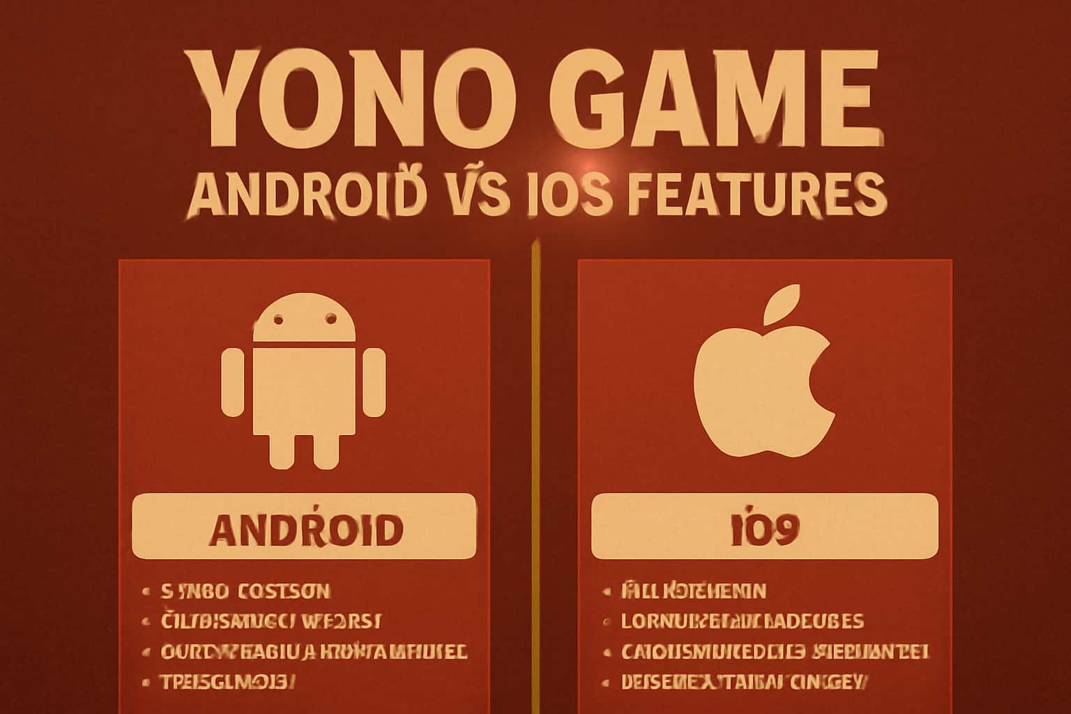 Informational graphic about Yono Game features on Android and iOS.
