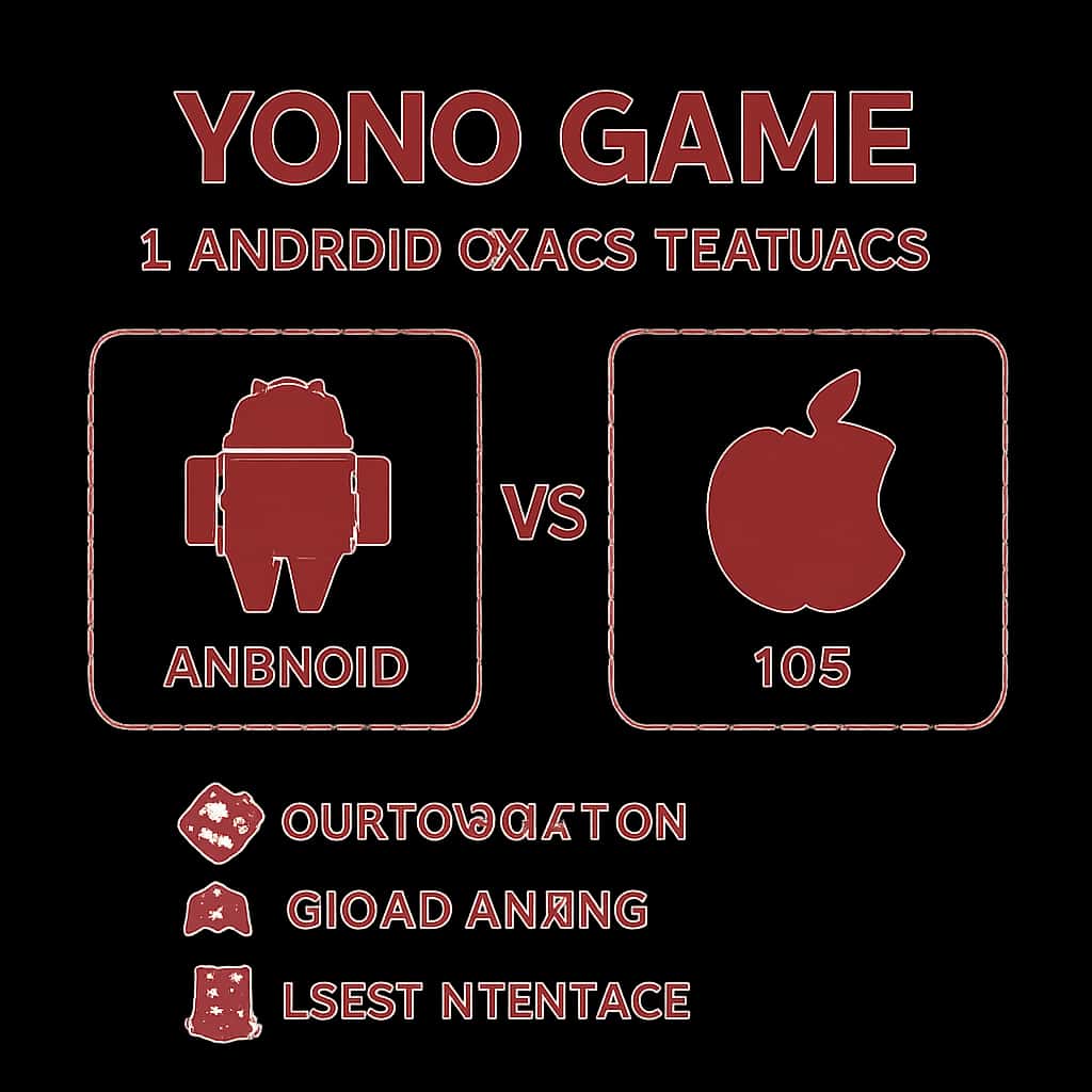 Diagram showing differences between Yono Game on Android and iOS.