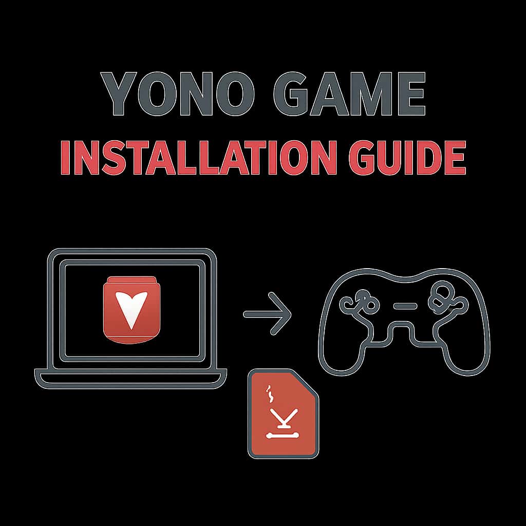 Illustration of the Yono Game installation steps.